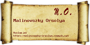 Malinovszky Orsolya névjegykártya