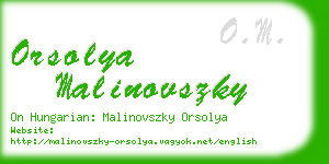 orsolya malinovszky business card